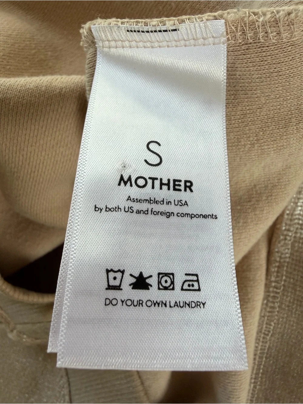 MOTHER The Square Nude Metallic Sweatshirt Size S Cotton Crewneck